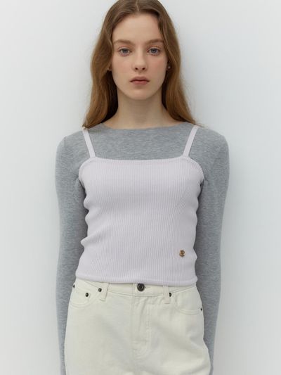 DEPOUND Sleeveless Knit Top (Light Violet)