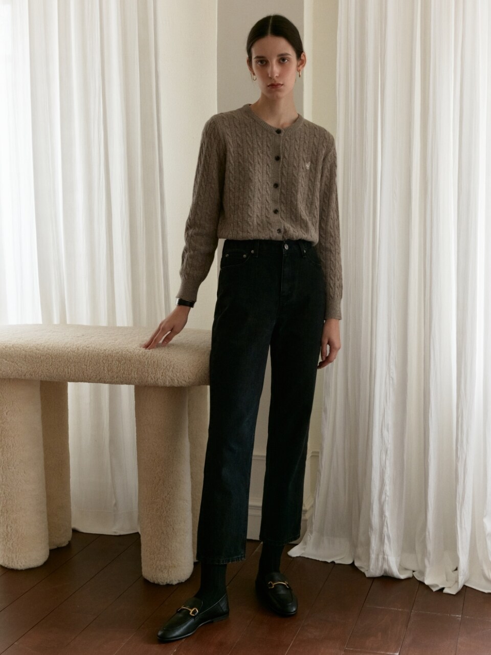 DEPOUND Slim Straight Denim Pants_Dark Gray