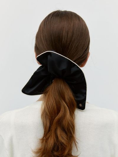 DEPOUND Square Satin Scrunchie_Black
