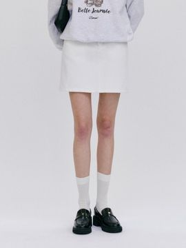 DEPOUND Standard H-Line Denim Mini Skirt [Beige]