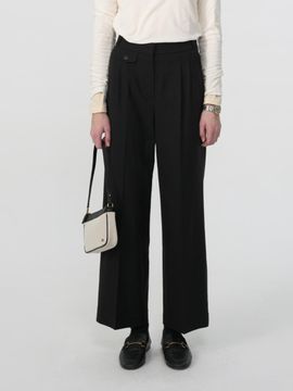 DEPOUND TR pintuck slacks - black