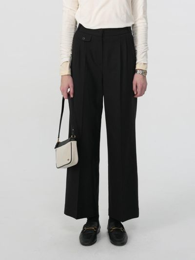 DEPOUND TR pintuck slacks - black