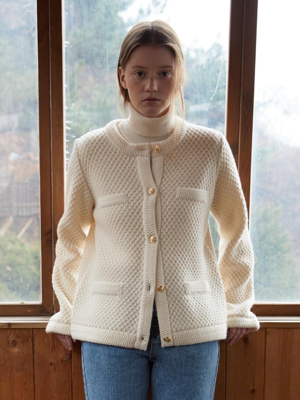 DEPOUND Tweed Knit Cardigan