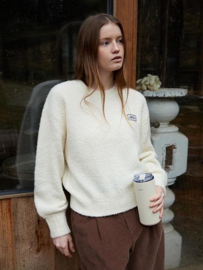 DEPOUND Wool Boucle Wappen Pullover