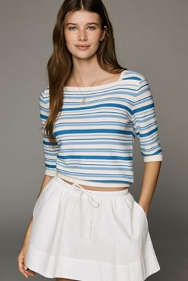 Derek Lam 10 Crosby Andora Short-Sleeve Sweater