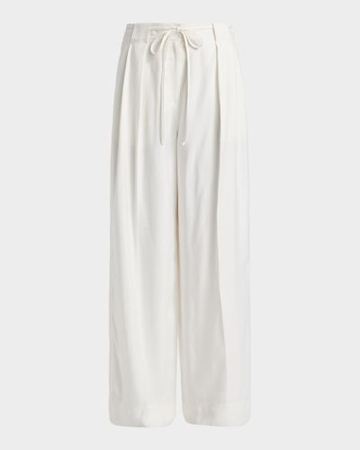 Derek Lam 10 Crosby Archer Twill Wide-Leg Self-Belt Pants