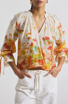 Derek Lam 10 Crosby Derek Lam 10 Crosby Milon Placed Floral Organza Top