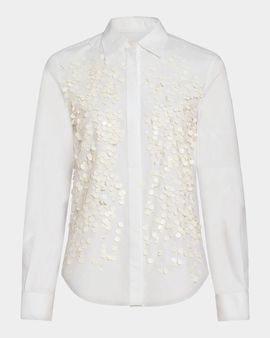 Derek Lam 10 Crosby Kehlani Sequin-Embellished Cotton Poplin Shirt