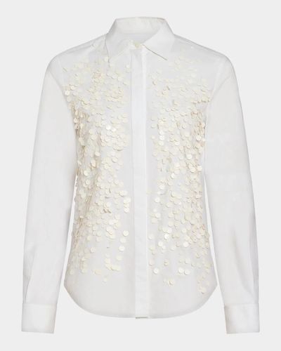 Derek Lam 10 Crosby Kehlani Sequin-Embellished Cotton Poplin Shirt