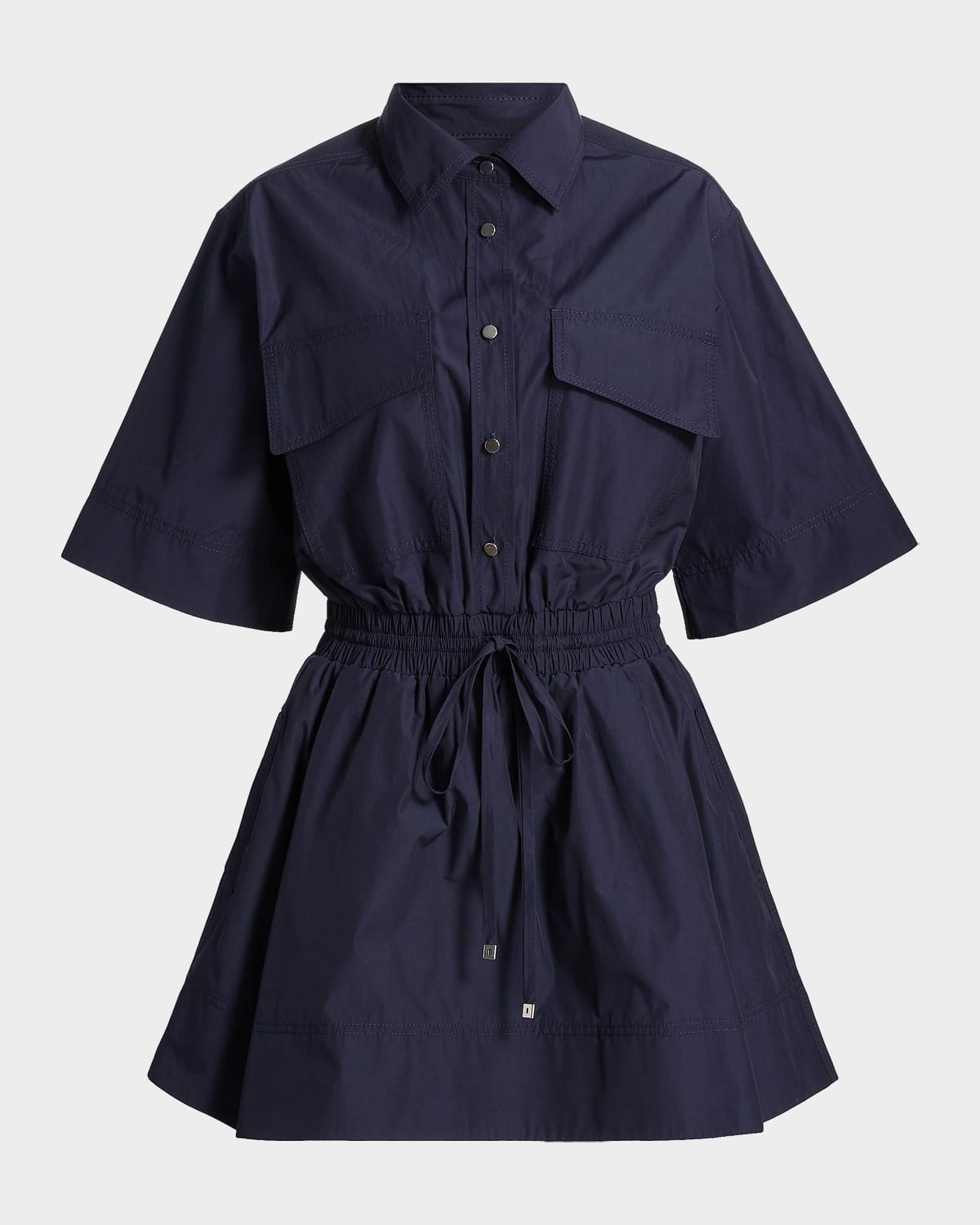 Derek Lam 10 Crosby Sabrina Cotton-Poplin Drawstring Mini Dress
