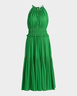 Derek Lam 10 Crosby Sloane Shirred Cotton Midi Dress