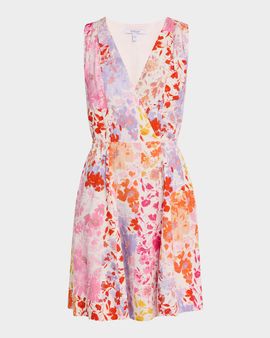 Derek Lam 10 Crosby Tia Floral-Printed Stretch Linen Mini Dress