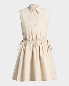 Derek Lam 10 Crosby Tristan Cotton Poplin Drawstring Minidress