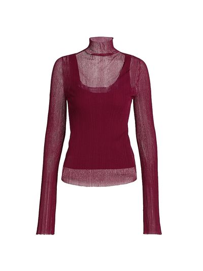 Derek Lam 10 Crosby Women's Isolde Plissé Mock Turtleneck