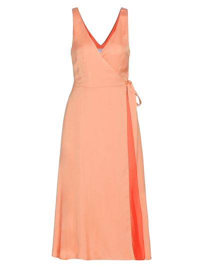 Derek Lam 10 Crosby Women's Kathleen Satin Sleeveless Wrap Midi-Dress