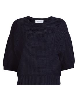 Derek Lam 10 Crosby Women's Madison Cotton Elbow-Sleeve Sweater