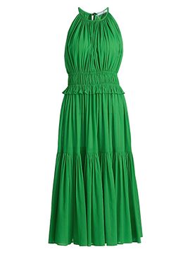 Derek Lam 10 Crosby Women's Sloane Shirred Cotton Midi-Dress