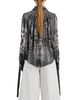 Derek Lam Derek Lam Walker Abstract Animal Print Georgette Ruched Button Front Blouse - 3