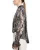Derek Lam Derek Lam Walker Abstract Animal Print Georgette Ruched Button Front Blouse - 4