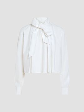 Derek Lam Women's Aiden Cotton Poplin Tieneck Blouse