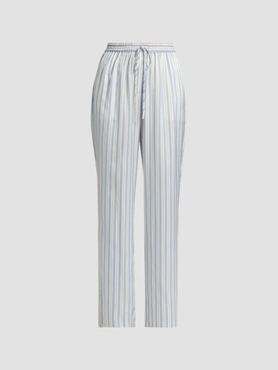Derek Lam Women's Aurely Striped Satin Wide-Leg Pants