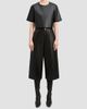 Derek Lam Women's Billie Paper Leather Short Sleeve Crop Top - 2