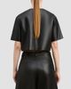 Derek Lam Women's Billie Paper Leather Short Sleeve Crop Top - 3