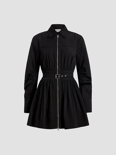 Derek Lam Women's Ethan Crinkle Cotton-Nylon Mini Dress