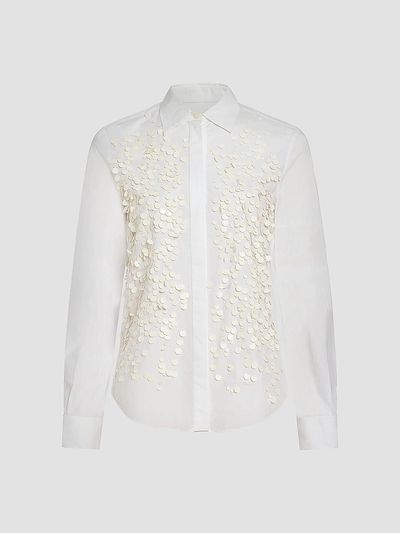 Derek Lam Women's Kehlani Sequin-Embellished Cotton Poplin Shirt