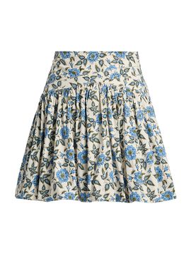 Derek Lam Women's Persis Blue Belle Floral Bubble Skirt