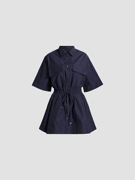 Derek Lam Women's Sabrina Cotton-Poplin Drawstring Minidress