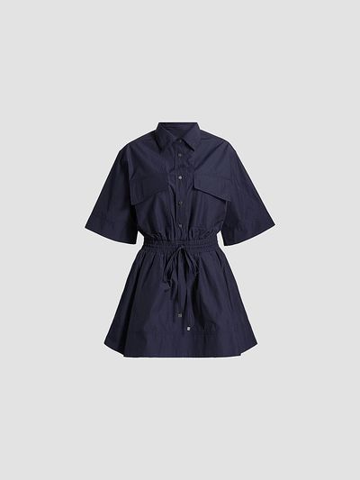 Derek Lam Women's Sabrina Cotton-Poplin Drawstring Minidress