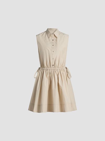 Derek Lam Women's Tristan Cotton Poplin Drawstring Minidress