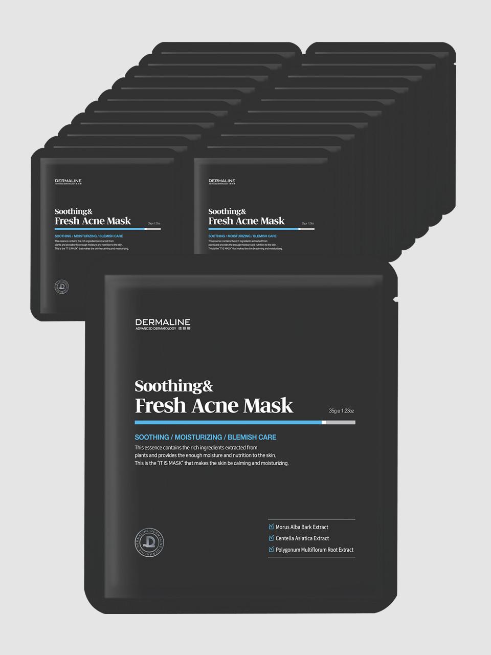 DERMALINE Soothing & Refresh Acne Mask Pack Set (20)