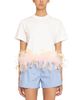 Des phemmes DES_PHEMMES Feather Trim Tee - 1