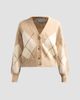 Design History Women's Casette Argyle V-Neck Cardigan - 1