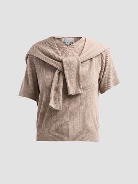 Design History Women's Jean Layered Knit Top