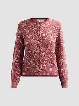 Design History Women's Mara Floral Jacquard Cardigan