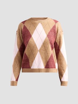 Design History Women's Rosemary Argyle Sweater