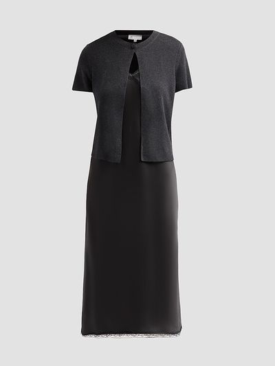 Design History Women's Viv Lace-Trim A-Line Midi Dress
