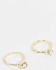 DesignB London Curve DesignB Curve London pack of 2 hammered opal rings in gold tone - 1