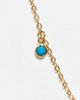 DesignB London Curve DesignB London Curve turquoise pendant choker necklace in gold - 4