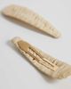 DesignB London DesignB London 2-pack raffia snap hair clips in natural-Neutral - 3