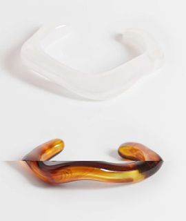 DesignB London DesignB London 2-pack resin bangle bracelets in neutral