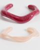 DesignB London DesignB London 2-pack resin bangle bracelets in pink and burgundy - 1