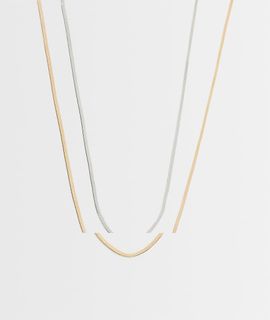 DesignB London DesignB London 2 pack snake chain necklaces in mixed metal-Multi