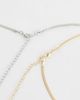 DesignB London DesignB London 2 pack snake chain necklaces in mixed metal-Multi - 3