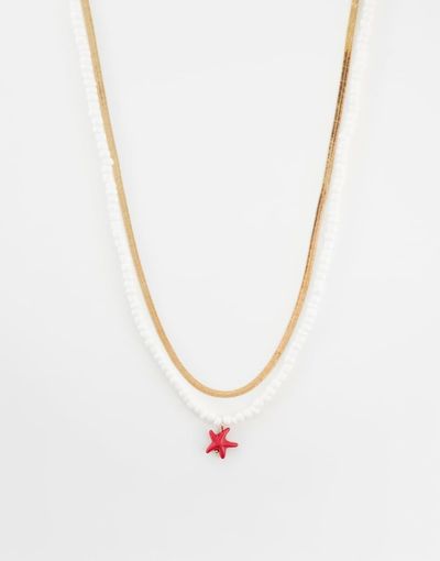 DesignB London DesignB London 2 pack starfish bead and gold necklaces