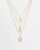 DesignB London DesignB London 3 pack hammered charm necklaces in gold - 1