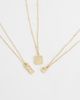 DesignB London DesignB London 3 pack hammered charm necklaces in gold - 4